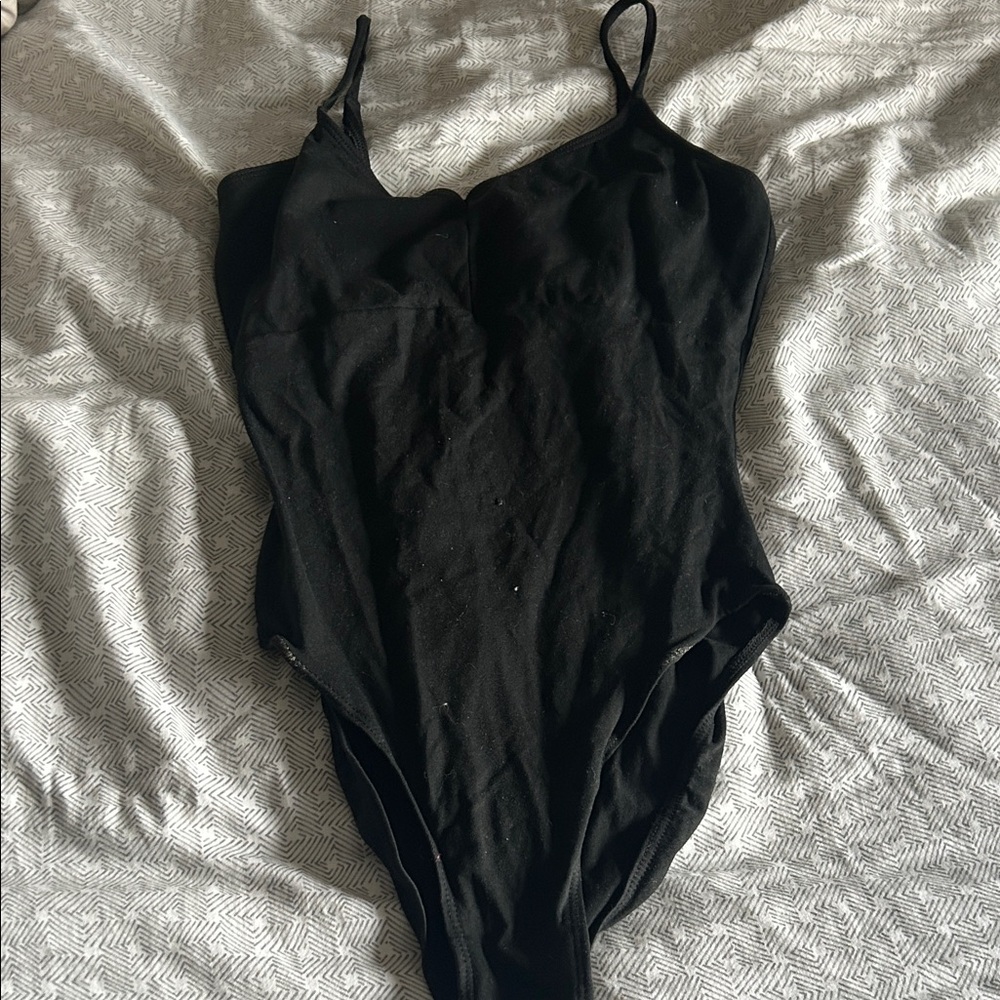 Danskin Black Sleeveless Bodysuit - Medium